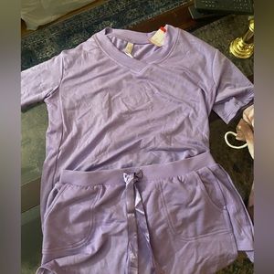 Never worn pajama set with a T-shirt and shorts